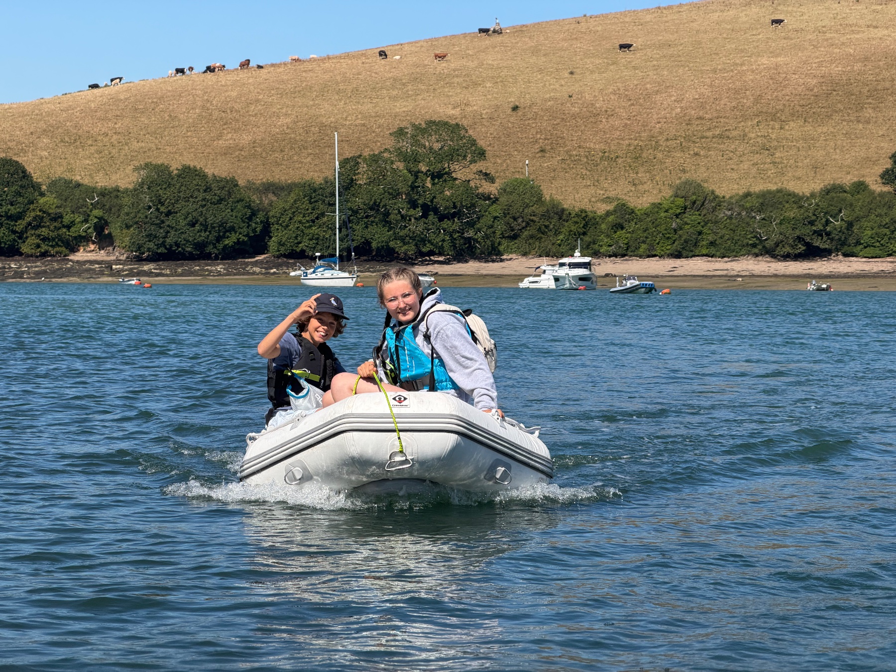 Flossie and Beau in the Crewse around Salcombe