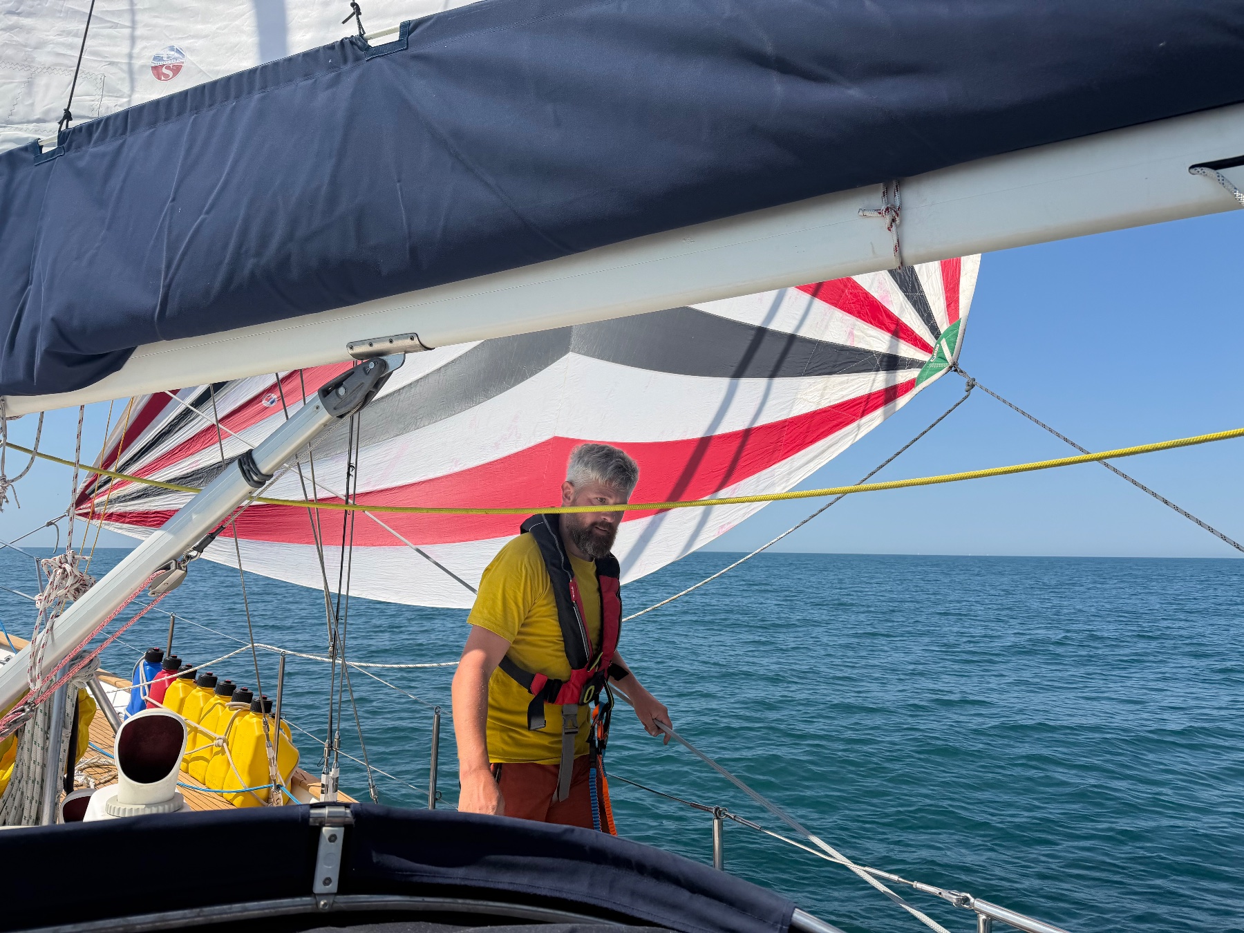 We'd just got the spinnaker back on board so I was going to use it. 
